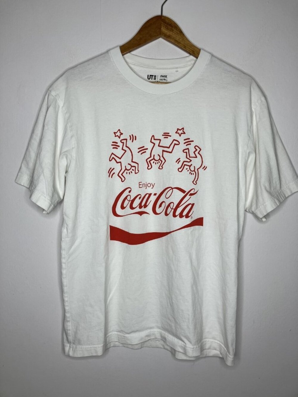 Uniqlo UT Keith Haring Coca-Cola Graphic T-Shirt Men's Size M White Cotton